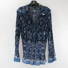 Separates by New York City Design Co. Sheer Blue Flared Sleeve Blouse Women's 1X