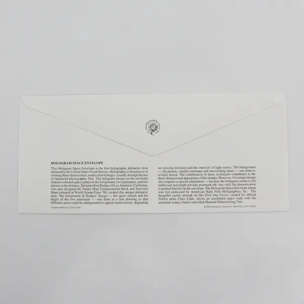 1988 Space Hologram 25c Fleetwood FDC First Day Cover Envelope