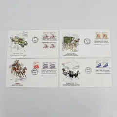 Set Of 4 Transportation Stamp 1986 First Day Covers Fleetwood Cachet