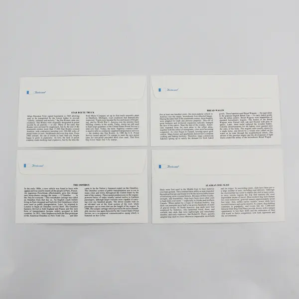 Set Of 4 Transportation Stamp 1986 First Day Covers Fleetwood Cachet