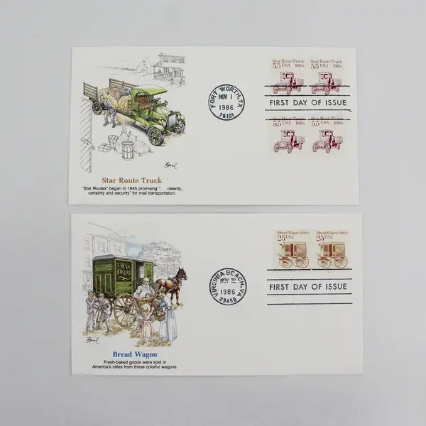 Set Of 4 Transportation Stamp 1986 First Day Covers Fleetwood Cachet