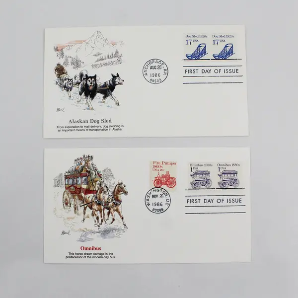 Set Of 4 Transportation Stamp 1986 First Day Covers Fleetwood Cachet