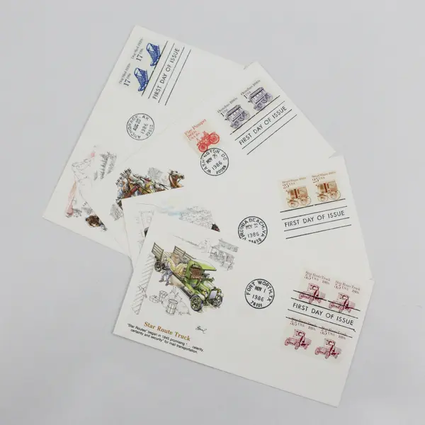 Set Of 4 Transportation Stamp 1986 First Day Covers Fleetwood Cachet