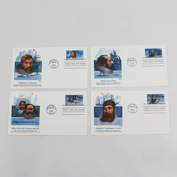 Set Of 4 Polar Explorer 1986 SC #220-23 First Day Covers Fleetwood Cachet