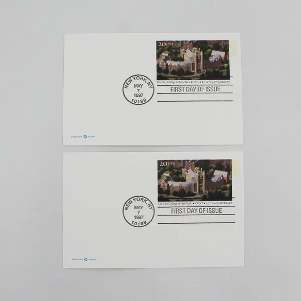Lot of 4 USPS 1997 CUNY 150th New York 20c FDOI Postal Cards