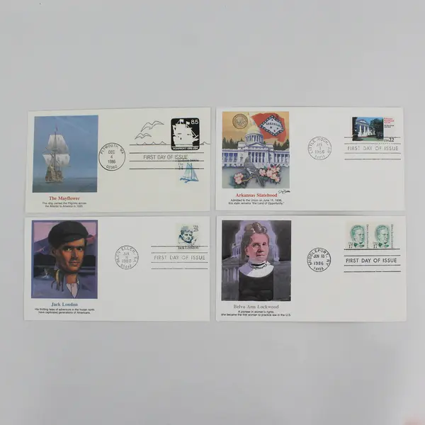 Lot Of 9 Mixed Stamp 1986 First Day Covers Fleetwood Cachet 