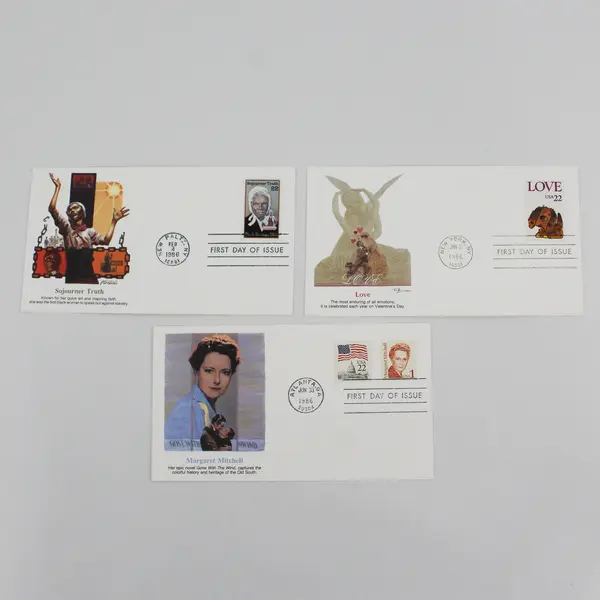 Lot Of 9 Mixed Stamp 1986 First Day Covers Fleetwood Cachet 