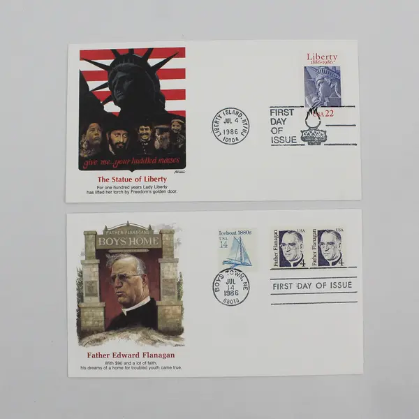 Lot Of 9 Mixed Stamp 1986 First Day Covers Fleetwood Cachet 