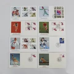 Lot Of 8 Yugoslavia 1984 Olympics First Day Covers Fleetwood Cachet 