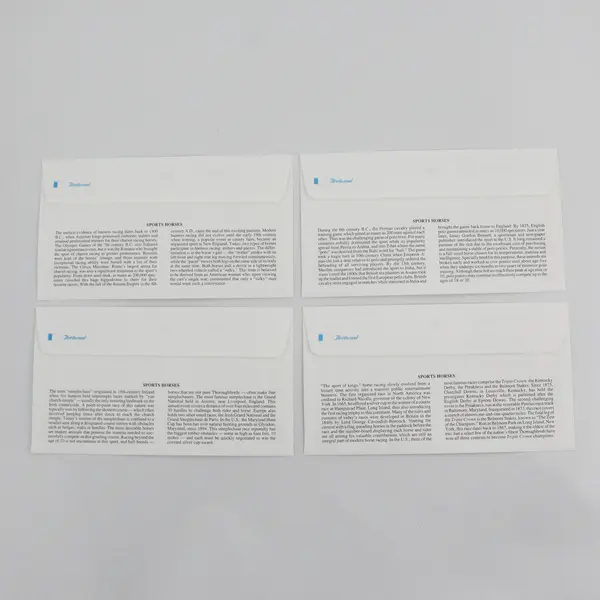 Set Of 4 Sports Horses Stamps SC #2756-59 1993 Fleetwood First Day Covers