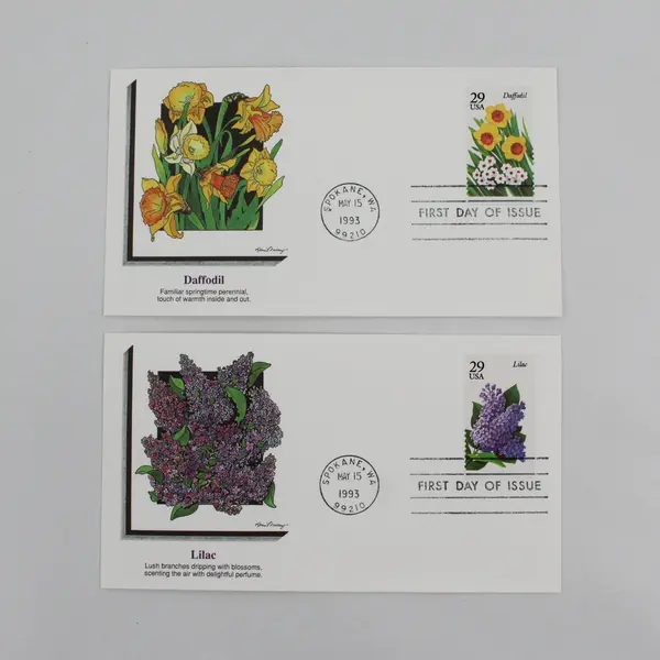 Set Of 5 Garden Flowers Stamps SC # 2760-64 1993 Fleetwood First Day Covers