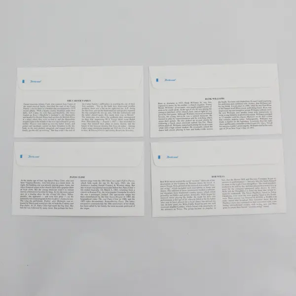 Set Of 4 Country Music Legends SC #2771-74 1993 Fleetwood First Day Covers