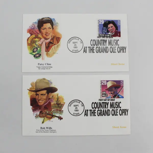 Set Of 4 Country Music Legends SC #2771-74 1993 Fleetwood First Day Covers