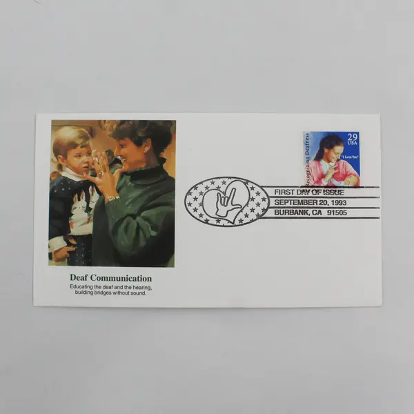 Set Of 2 Deaf Communication Stamp 1993 Fleetwood First Day Covers 
