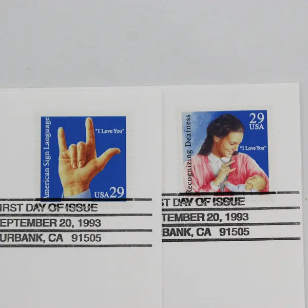 Set Of 2 Deaf Communication Stamp 1993 Fleetwood First Day Covers 
