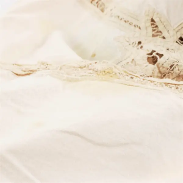 Vintage Ecru Battenburg Lace Square Tea Tablecloth 40" FLAWED