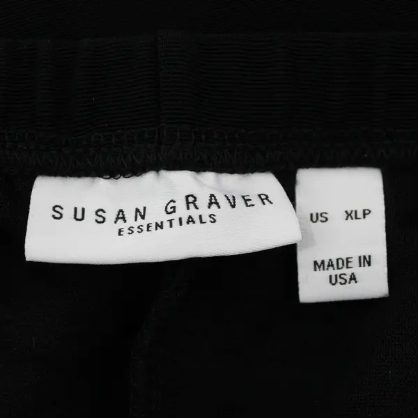 Susan Graver Solid Black Pull-On Pants Women's Size XLP