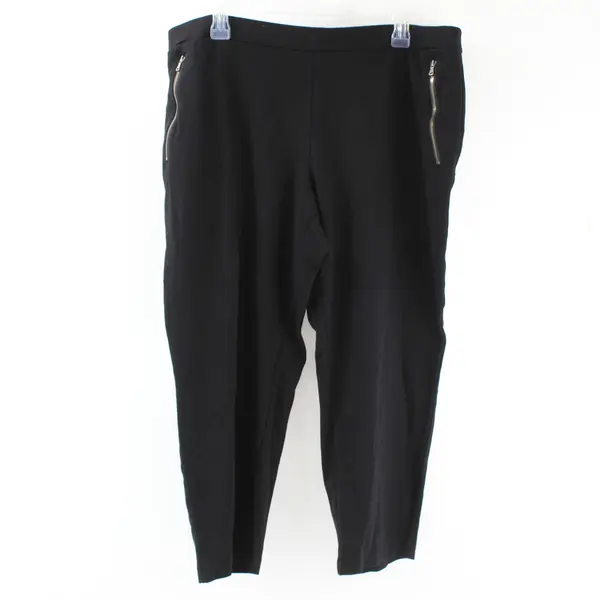 Susan Graver Solid Black Pull-On Pants Women's XLP