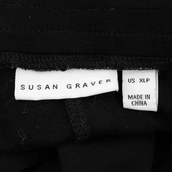 Susan Graver Solid Black Pull-On Pants Women's XLP