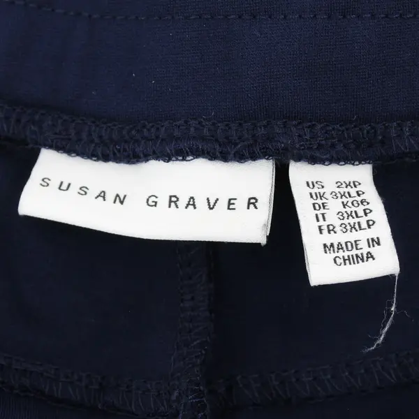 Susan Graver Navy Blue Pull-On Pants Women's 2XP