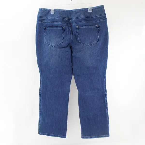 Belle by Kim Gravel Medium Wash Straight-Leg Pull-on Jeans Women's Size 20WP