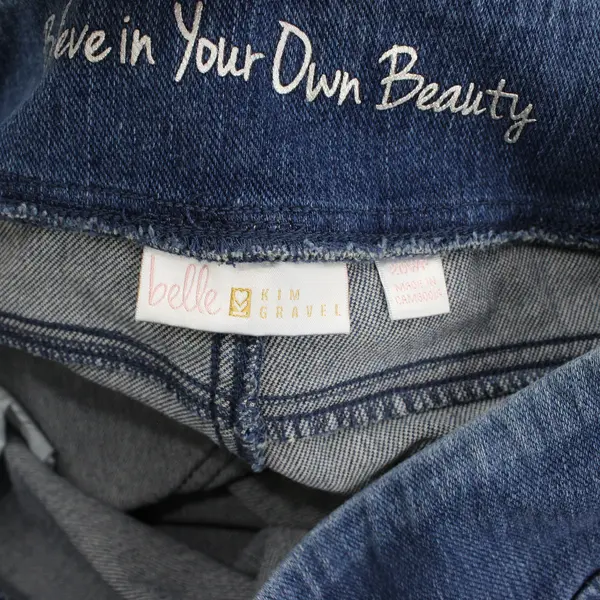 Belle by Kim Gravel Medium Wash Straight-Leg Pull-on Jeans Women's Size 20WP