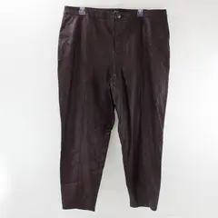 Dennis by Dennis Basso Women's Burgundy Tapered-Leg Faux Leather Pants Size 20W