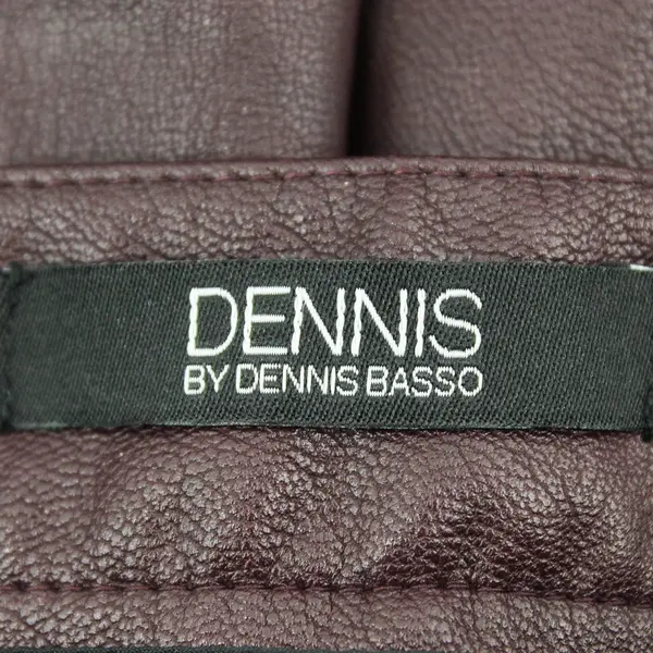 Dennis by Dennis Basso Women's Burgundy Tapered-Leg Faux Leather Pants Size 20W