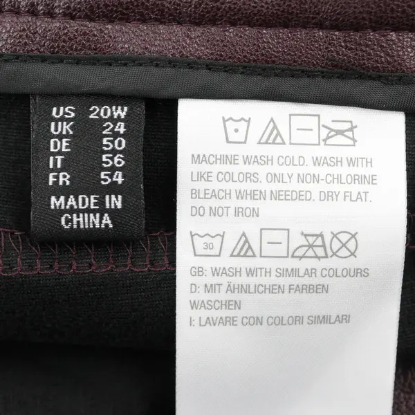 Dennis by Dennis Basso Women's Burgundy Tapered-Leg Faux Leather Pants Size 20W