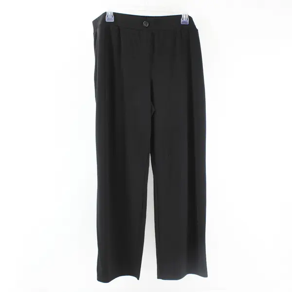 Susan Graver Solid Black Pull-On Pants Button Detail Women's XLP