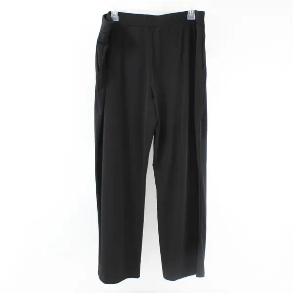 Susan Graver Solid Black Pull-On Pants Button Detail Women's XLP