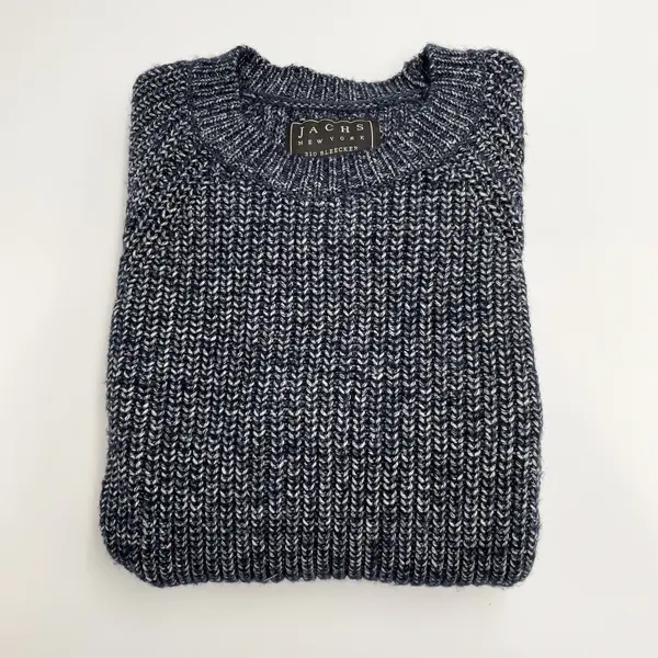 Jachs New York Ribbed Knit Sweater Medium Navy Blue 