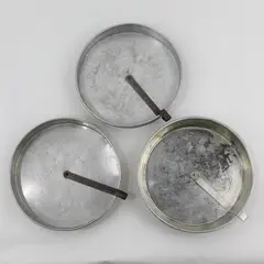 Lot of 3 Vintage 8in Aluminum Round Cake Pans w/ Metal Cutter Bars