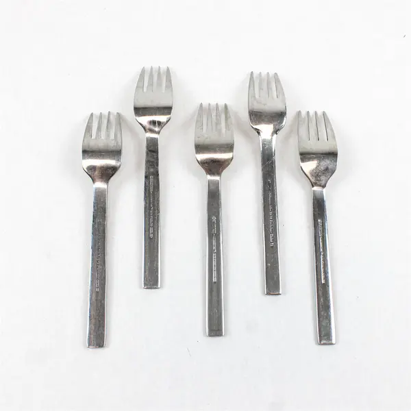 Lot of 5 Hampton Silversmiths Salad Forks Pattern HSV7 Stainless Steel Flatware
