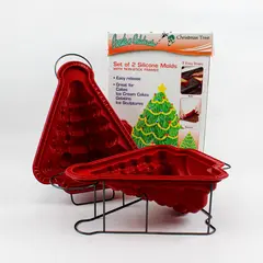 Create n Celebrate Set of 2 3D Silicone Christmas Tree Molds & Frames