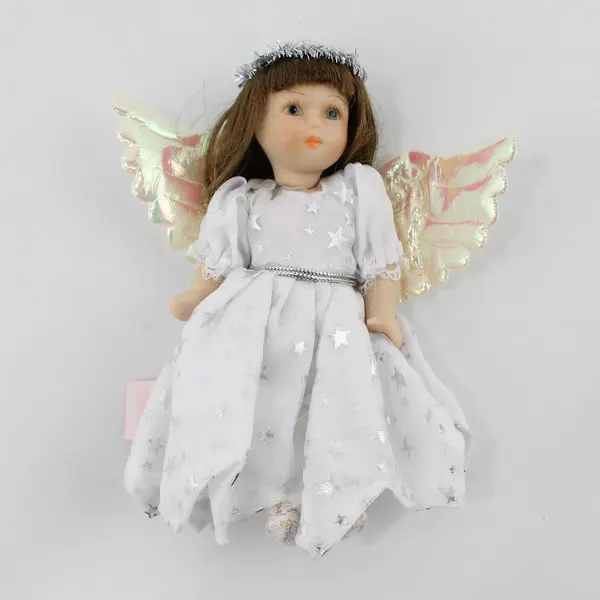 AM Creations Cameo Kids Collection Brunette Angel Girl 6" Porcelain Doll