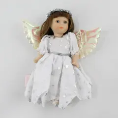 AM Creations Cameo Kids Collection Brunette Angel Girl 6" Porcelain Doll
