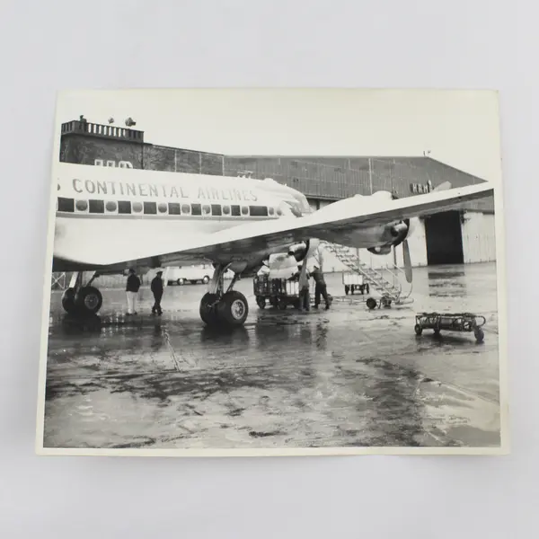 Vintage Continental Airlines Airport Black And White 8X10 Photograph 