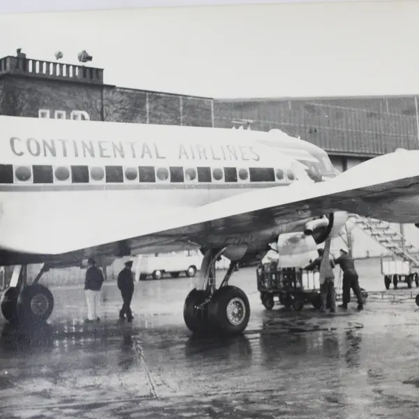 Vintage Continental Airlines Airport Black And White 8X10 Photograph 