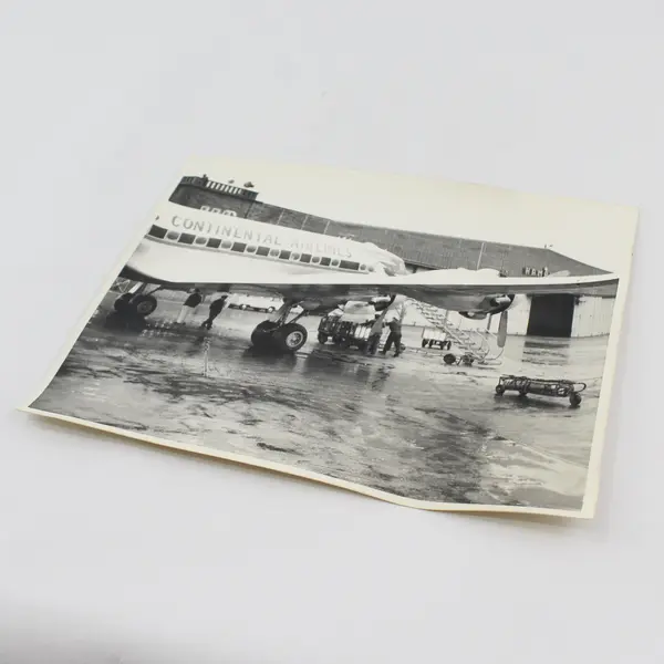 Vintage Continental Airlines Airport Black And White 8X10 Photograph 