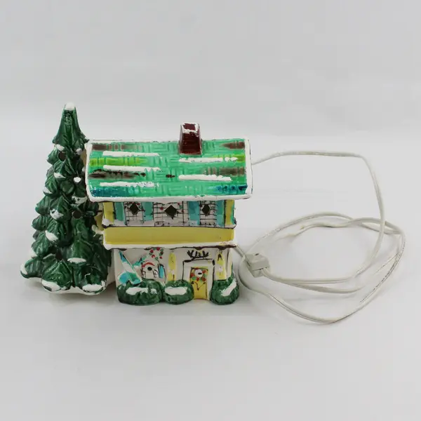 Hand-Painted Ceramic Village House Ceramic Light-Up Figure 7" WORKS