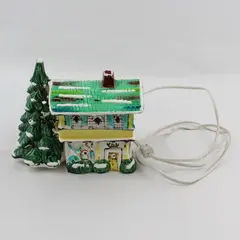 Hand-Painted Ceramic Village House Ceramic Light-Up Figure 7" WORKS