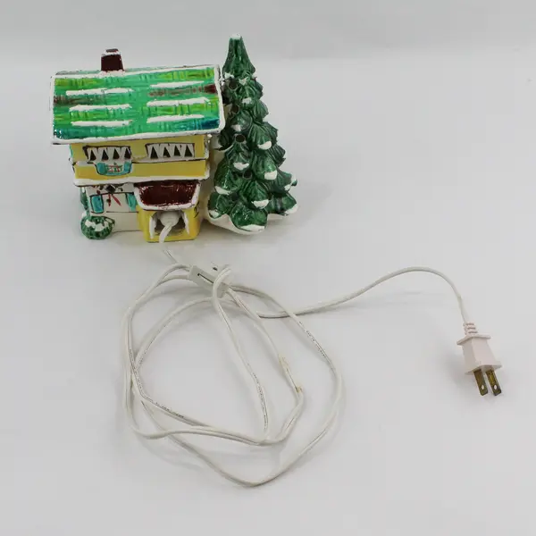 Hand-Painted Ceramic Village House Ceramic Light-Up Figure 7" WORKS