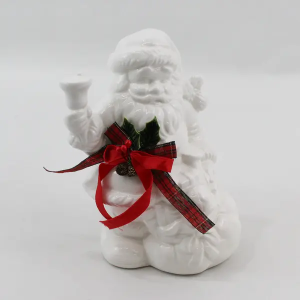 Vintage White Ceramic Santa Claus Figurine 7.5in Christmas
