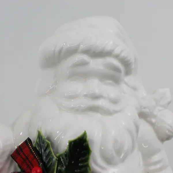 Vintage White Ceramic Santa Claus Figurine 7.5in Christmas