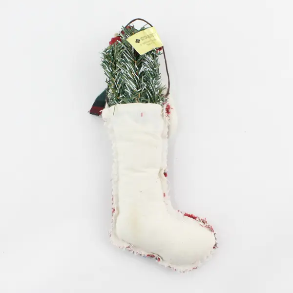 Vintage 1996 Enesco Otagiri Rustic Country Fabric Snowman Ornament 8" FLAWED