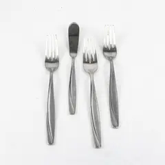 Oneida Camlynn Mirror Cleo Stainless Flatware Lot, 3 Salad Forks 1 Butter Knife