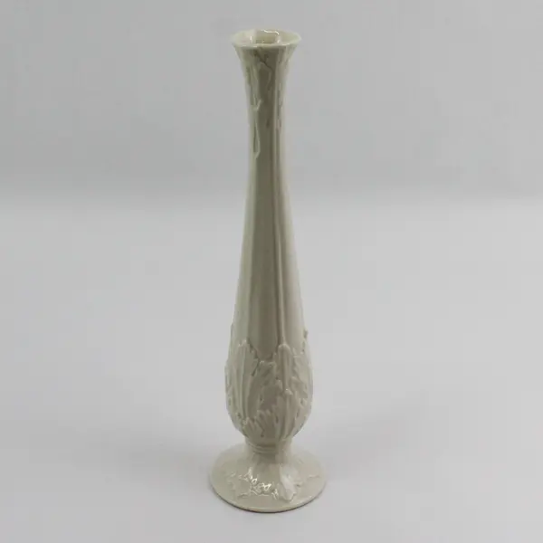 Lenox Florentine Bud Vase Raised Embossed Acanthus Leaf  Pattern 11" Tall.