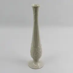 Lenox Florentine Bud Vase Raised Embossed Acanthus Leaf  Pattern 11" Tall.