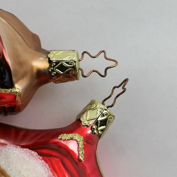 Lot of 2 Mercury Glass Christmas Ornaments Cowboy Boot And  Santa Face On Star